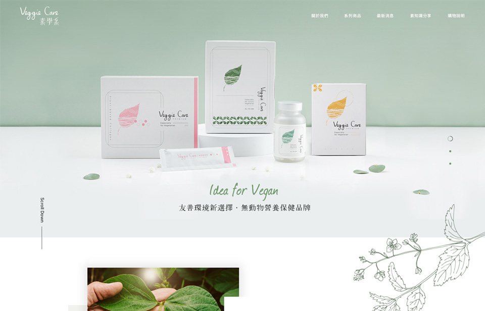 Veggie Care 素學系網站設計介面