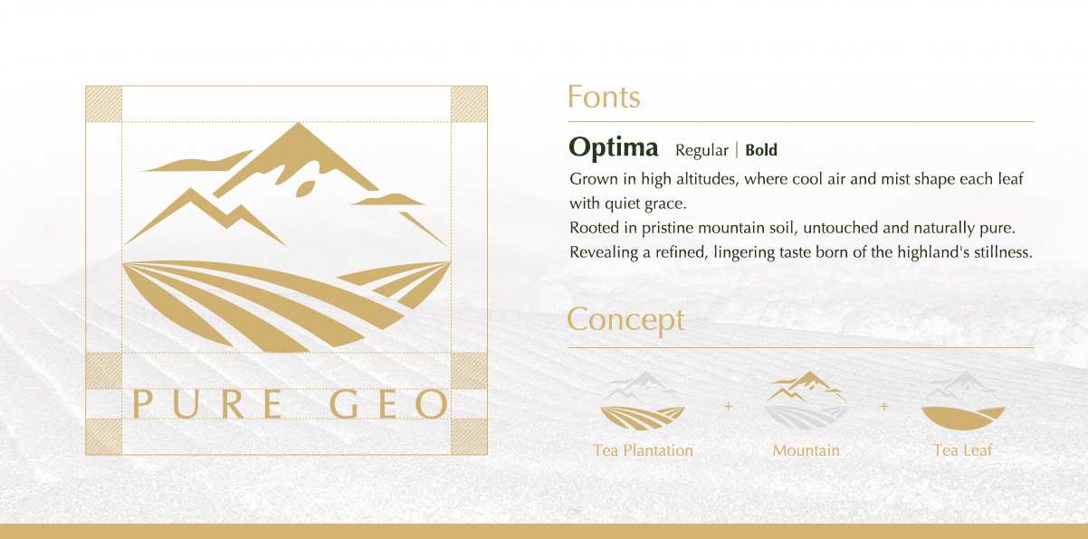 【Pure Geo 喬治亞茶葉】設計優勢介紹 - 標誌設計組成與字體搭配-電腦版