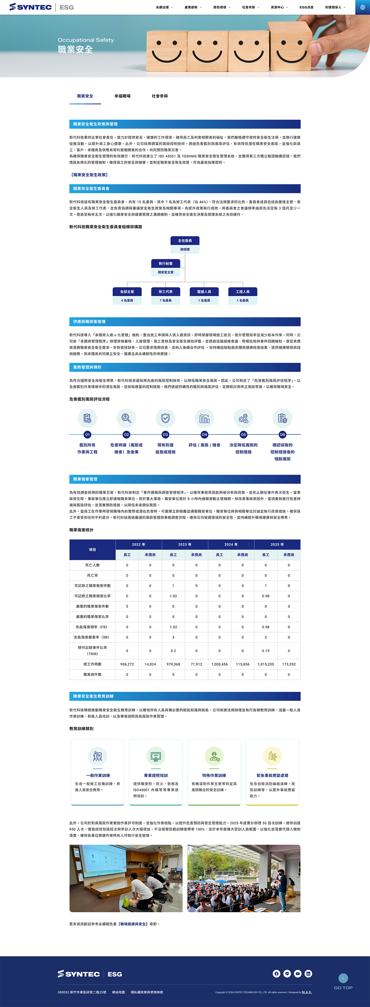 【新代科技ESG網站】職業安全頁 介面設計