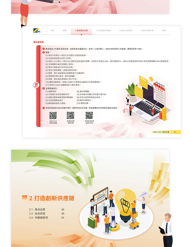 由源做視覺設計的【台達化 2023 ESG 報告書】書冊設計情境圖