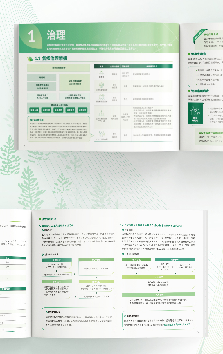 由源做視覺設計的【國泰金控 2021 TCFD 報告書】書冊設計情境圖