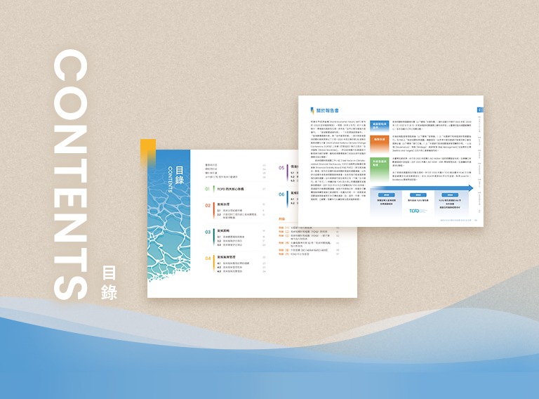 由源做視覺設計的【台中銀行 2023 TCFD 報告書】書冊設計情境圖