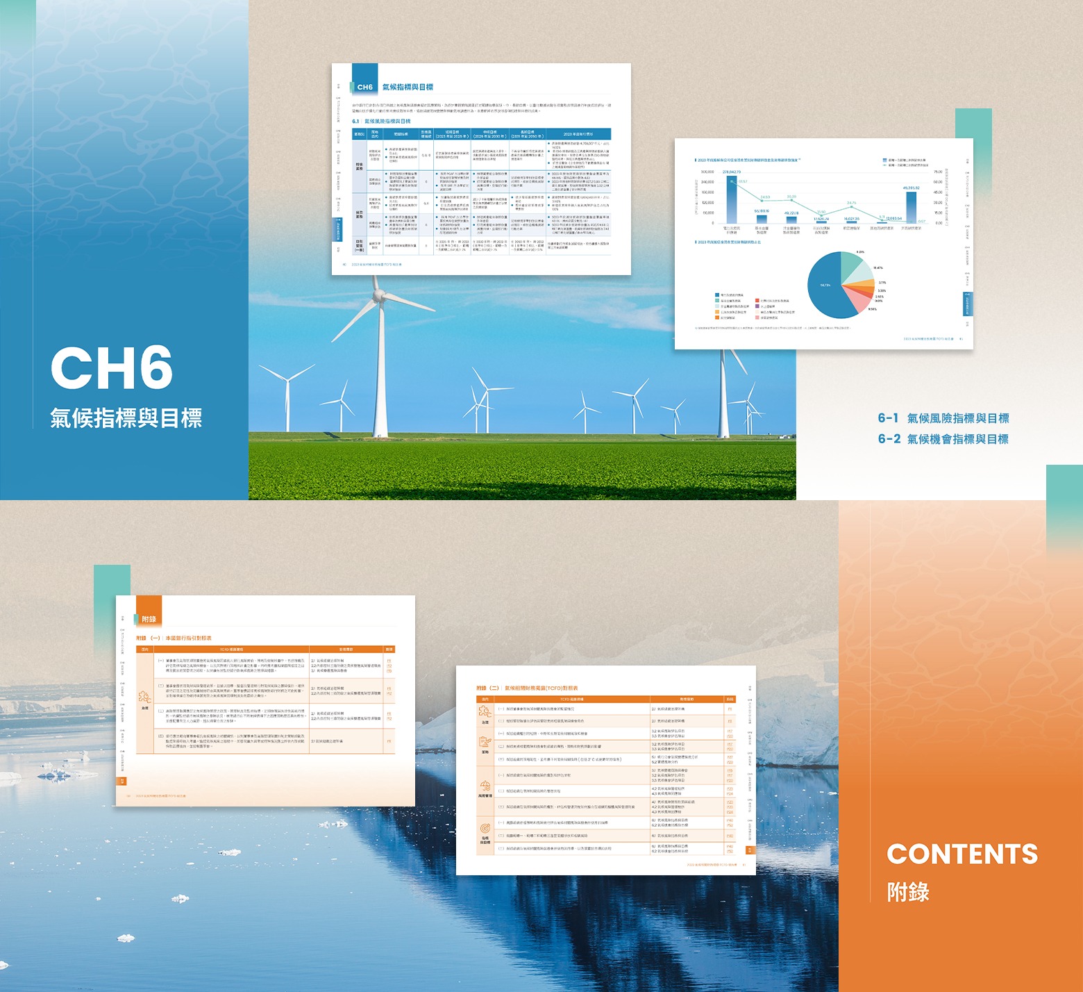 由源做視覺設計的【台中銀行 2023 TCFD 報告書】書冊設計情境圖