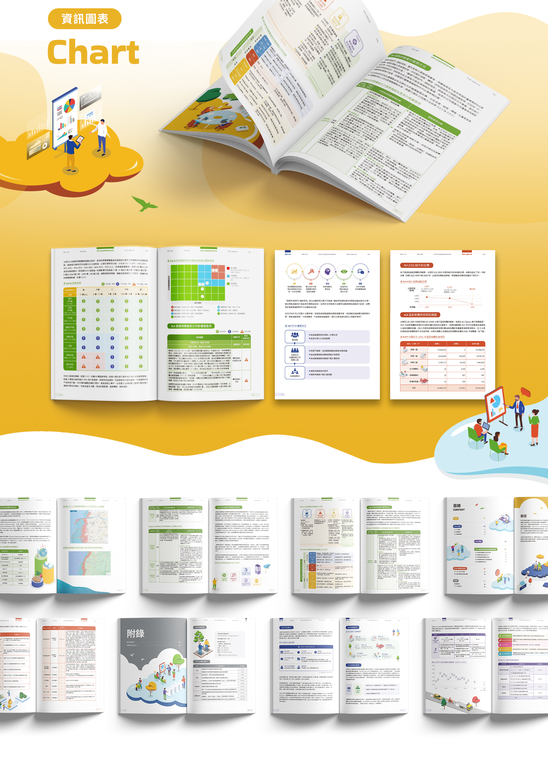 由源做視覺設計的【台塑石化2022TCFD報告書】書冊設計情境圖