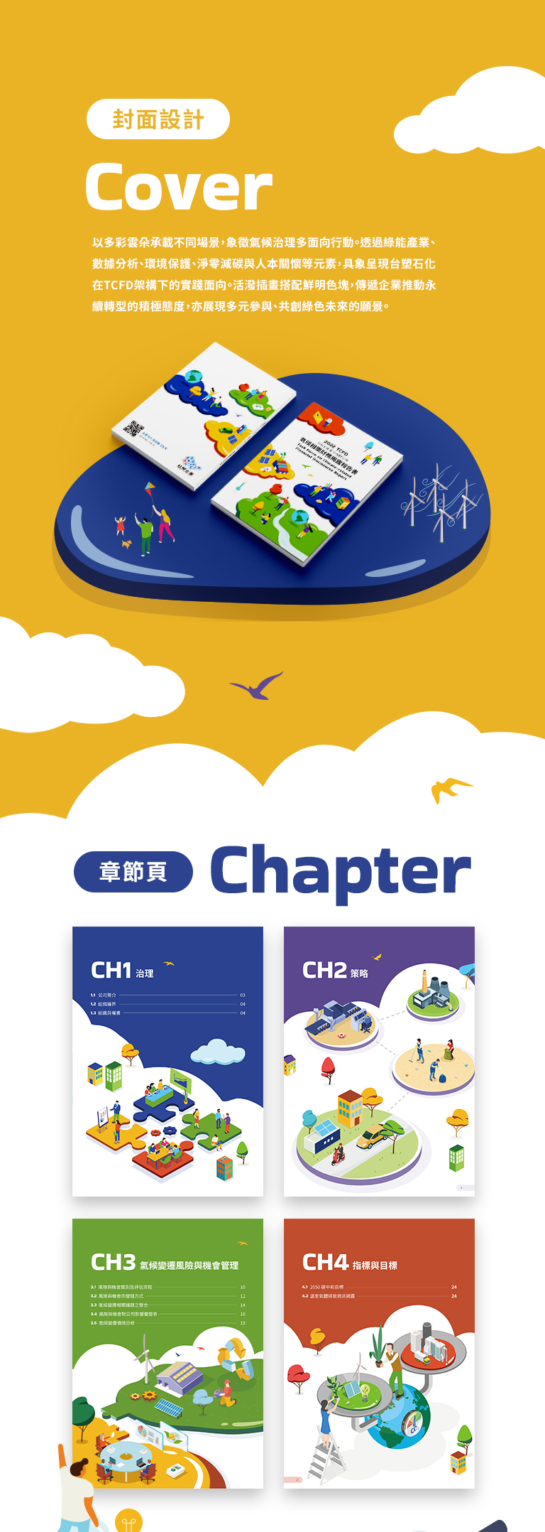 由源做視覺設計的【台塑石化2022TCFD報告書】書冊設計情境圖