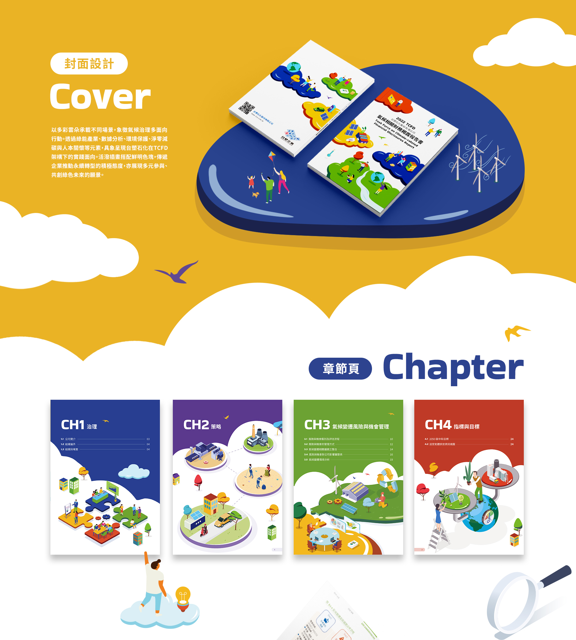 由源做視覺設計的【台塑石化2022TCFD報告書】書冊設計情境圖