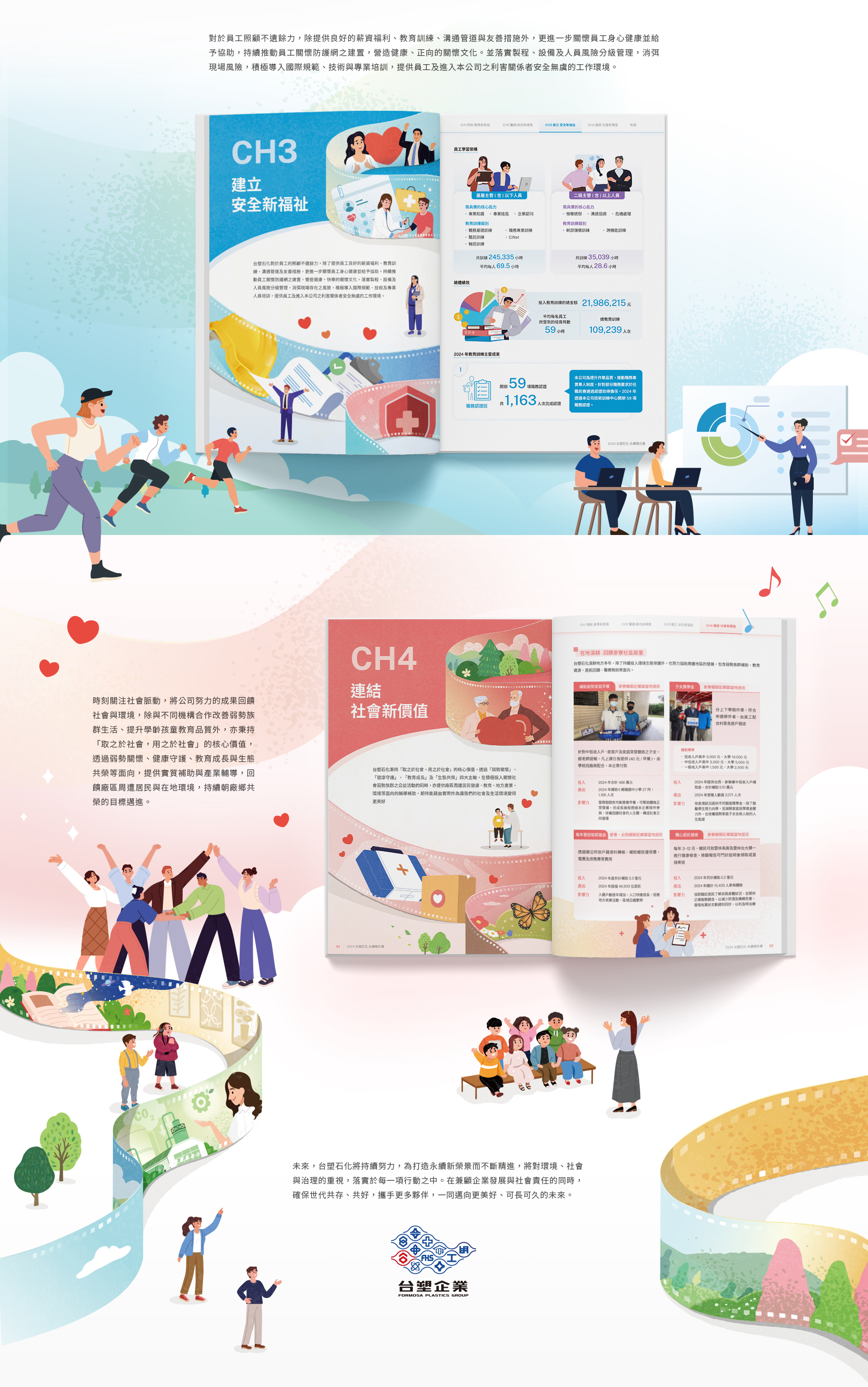 由源做視覺設計的【台塑石化 2024 ESG 報告書】書冊設計情境圖